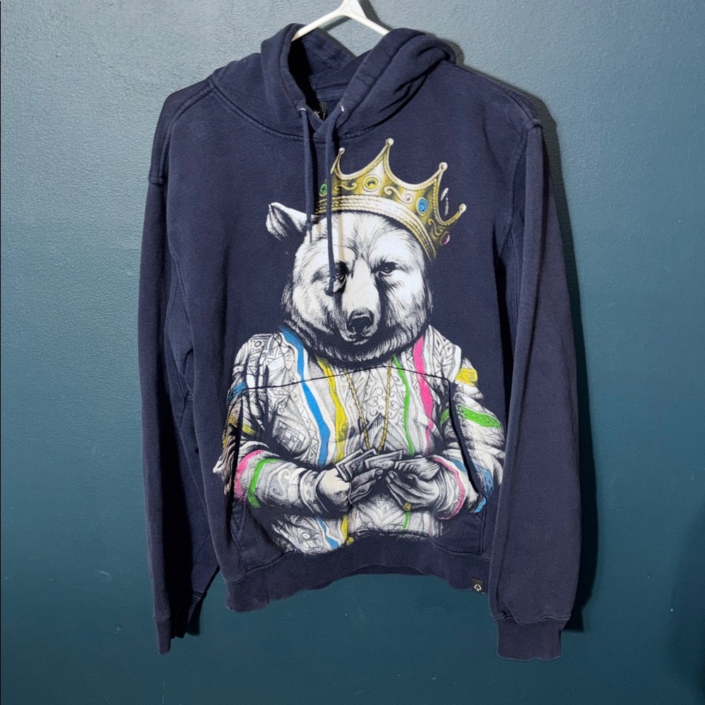 Rook Notorious B.I.G. Coogi “Biggie Bear” Hooded Sweatshirt  Size Small